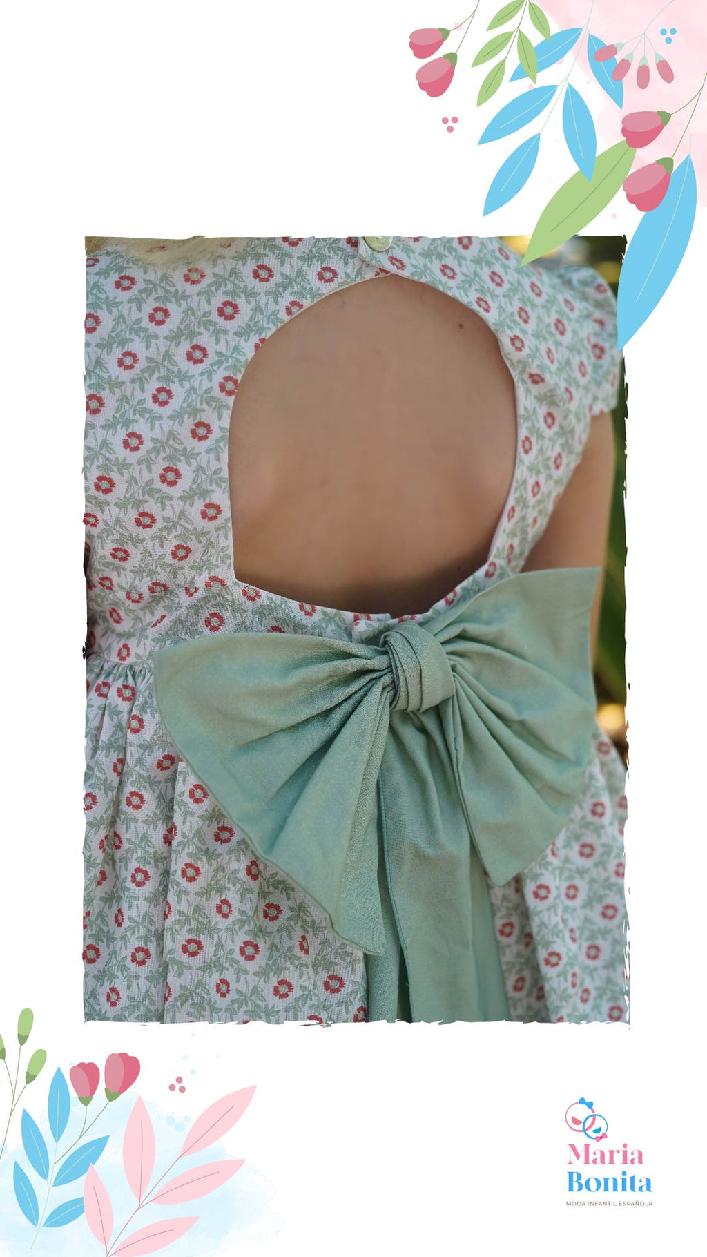 Vestido talle alto verde