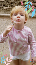 Conjunto bebe rayas rosa