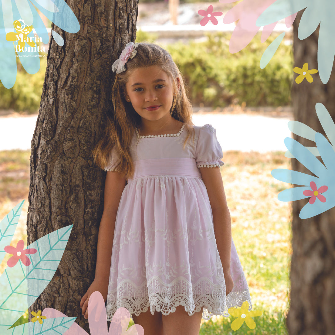 Vestido rosa pastel