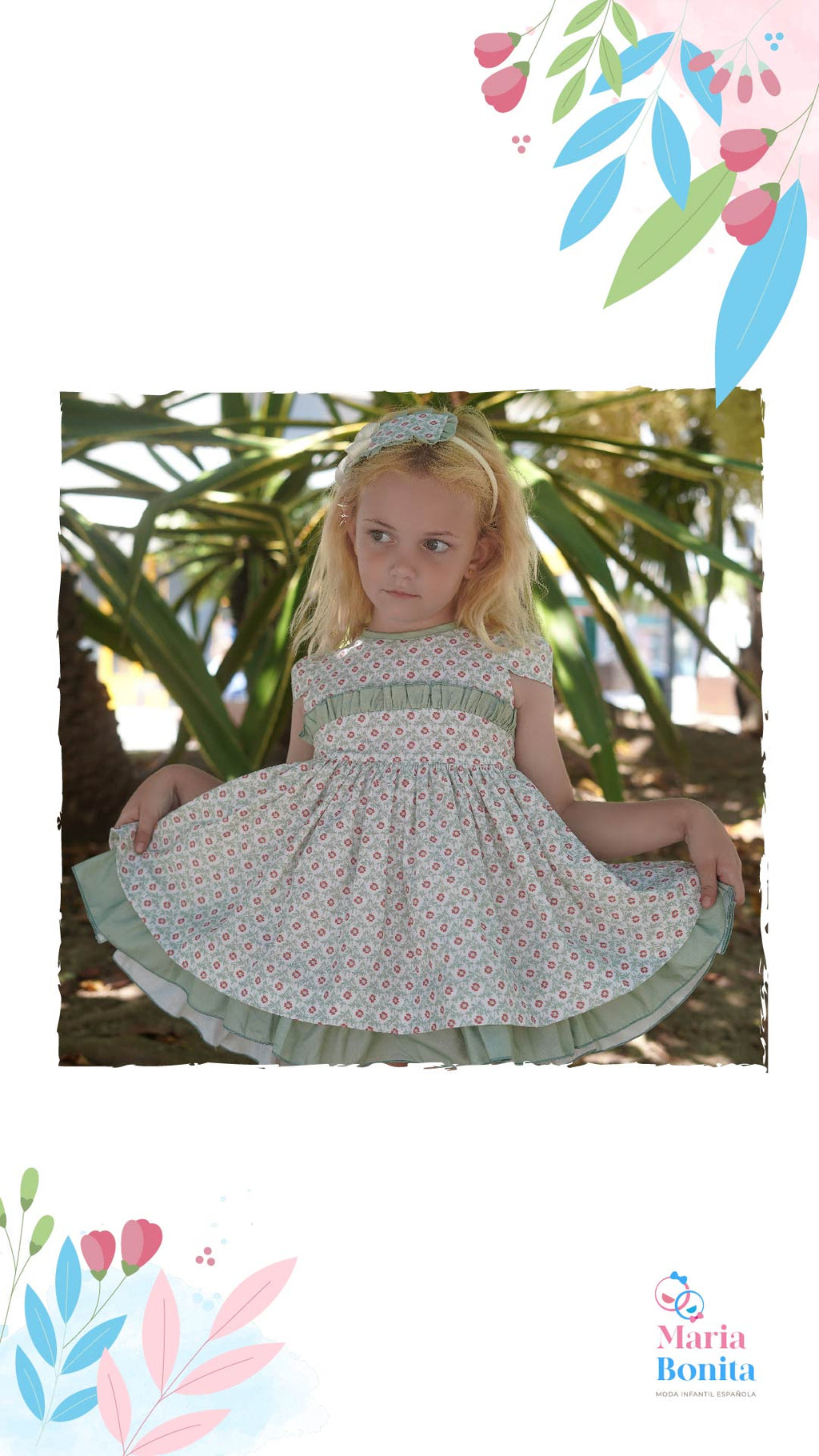 Vestido talle alto verde