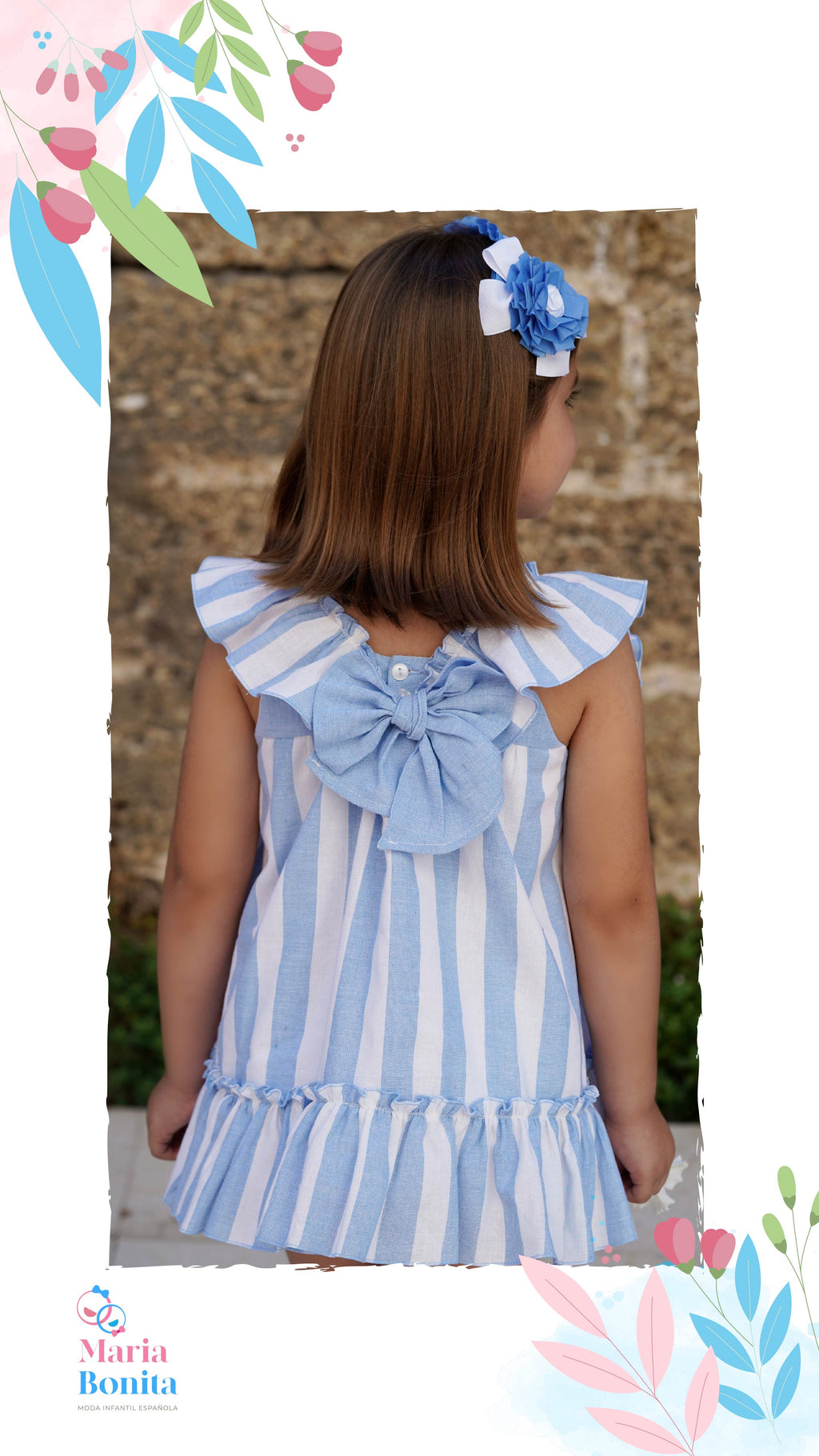 Vestido rayas celeste