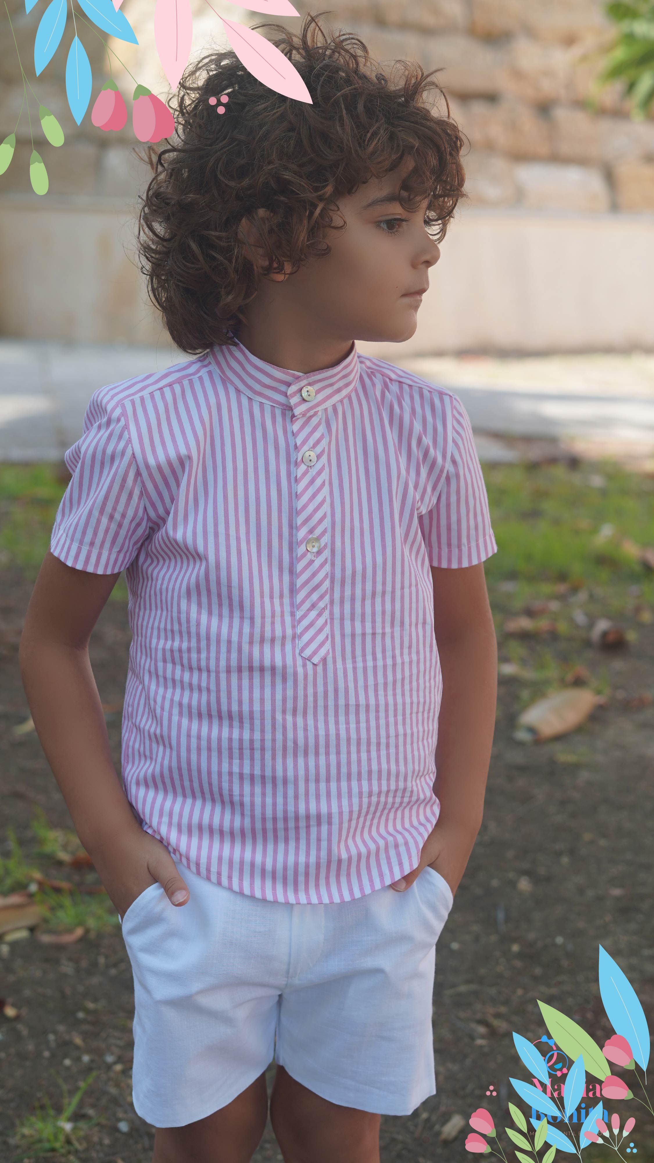 Conjunto rayas rosa