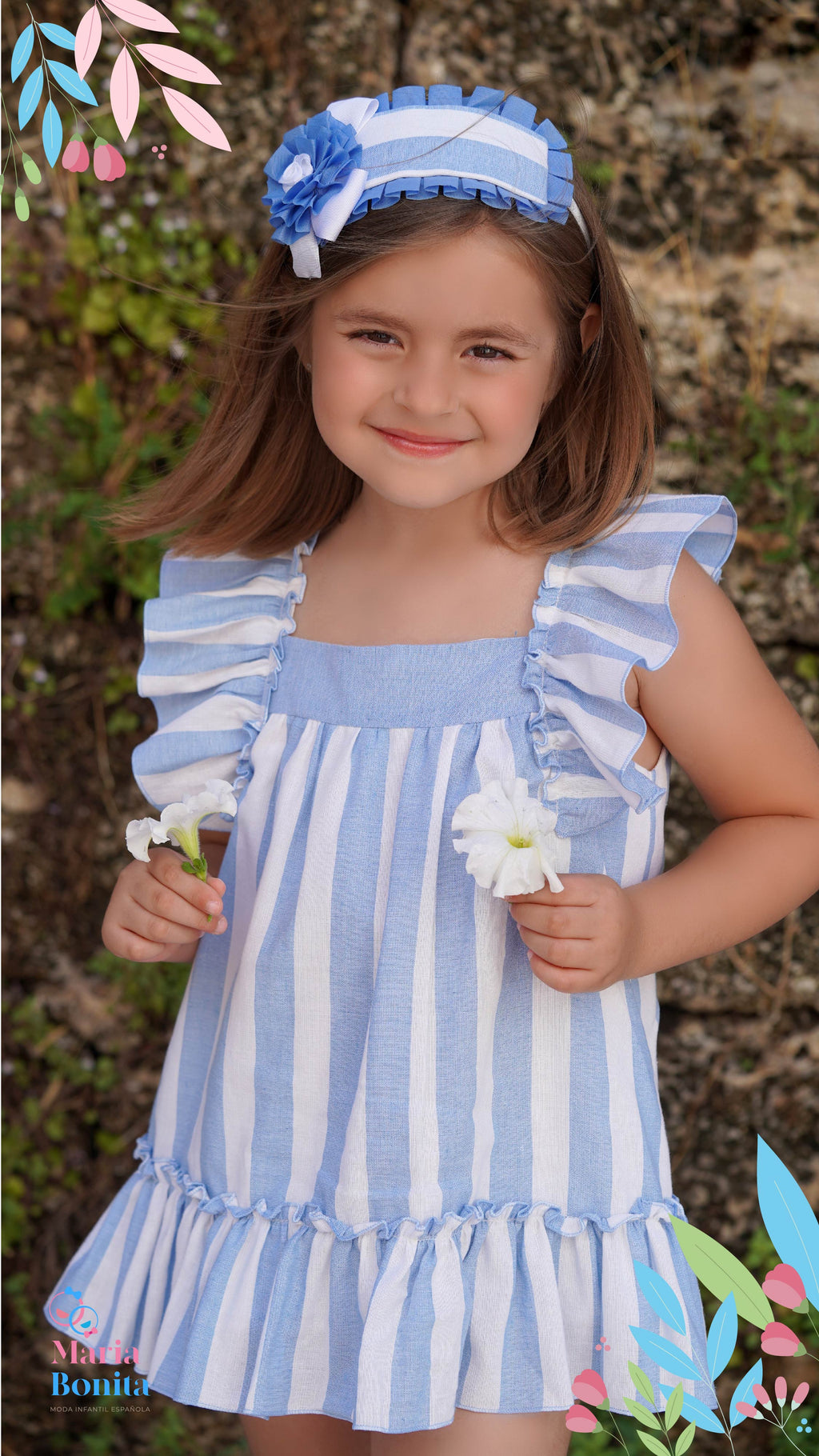 Vestido rayas celeste